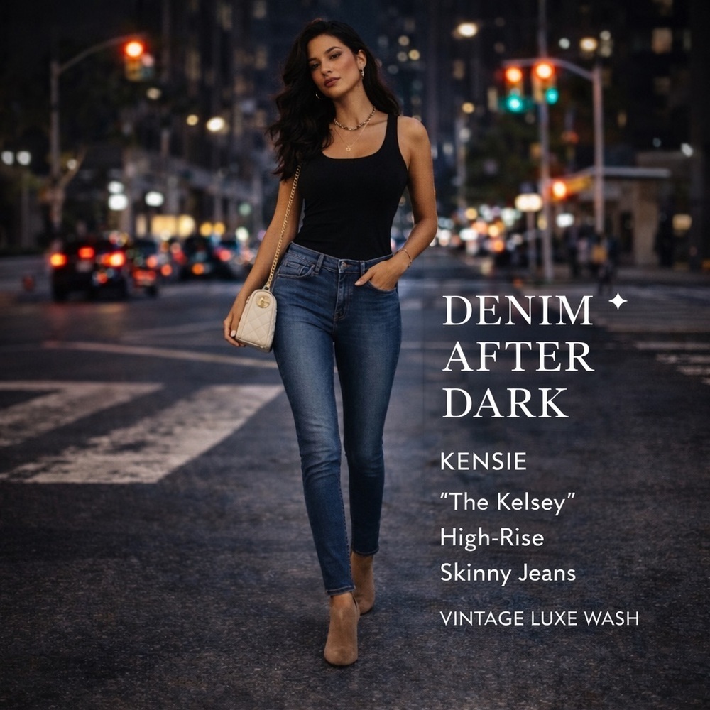 Kensie “The Kelsey” High-Rise Skinny Jeans – Vintage Luxe Wash (Size 4/27)